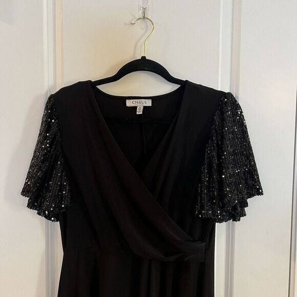 Chaus New York Dress Medium Sequin Babydoll Y2K - Picture 3 of 6
